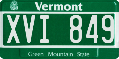 VT license plate XVI849