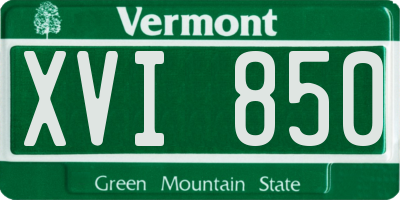 VT license plate XVI850