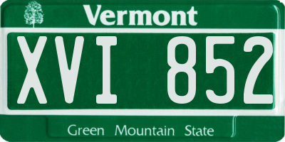 VT license plate XVI852