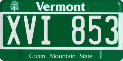 VT license plate XVI853