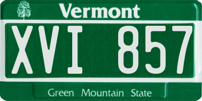 VT license plate XVI857