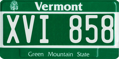 VT license plate XVI858