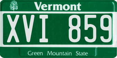 VT license plate XVI859