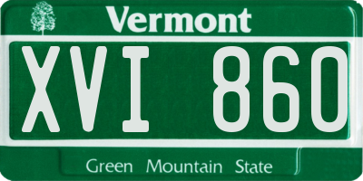 VT license plate XVI860