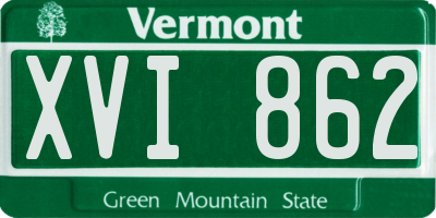 VT license plate XVI862