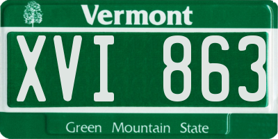 VT license plate XVI863