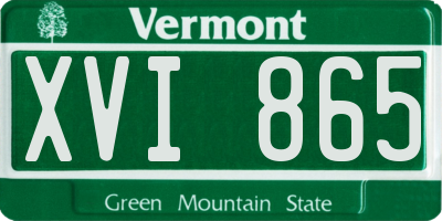 VT license plate XVI865