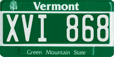 VT license plate XVI868