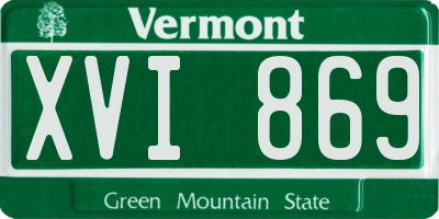 VT license plate XVI869