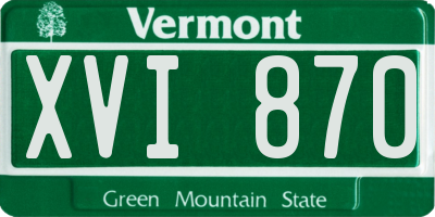 VT license plate XVI870