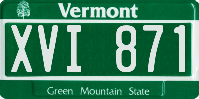 VT license plate XVI871