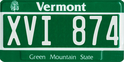 VT license plate XVI874