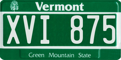 VT license plate XVI875