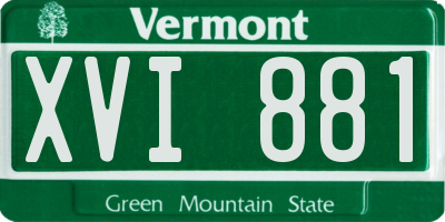 VT license plate XVI881
