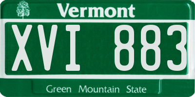 VT license plate XVI883