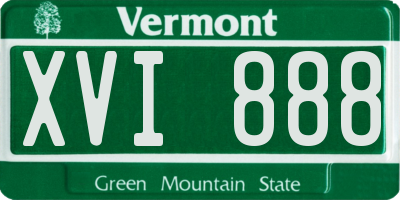 VT license plate XVI888