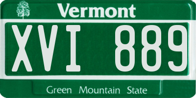 VT license plate XVI889