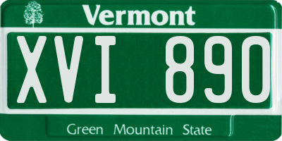 VT license plate XVI890