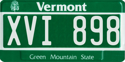 VT license plate XVI898