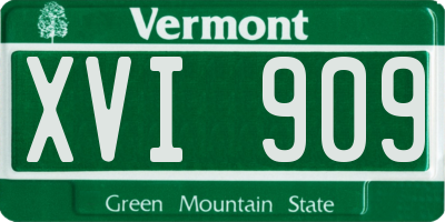 VT license plate XVI909