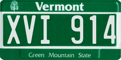 VT license plate XVI914