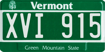 VT license plate XVI915