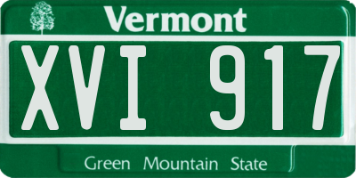 VT license plate XVI917