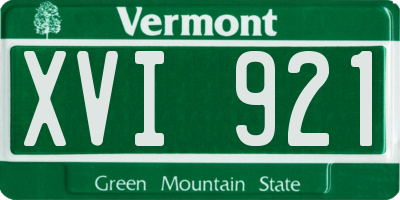 VT license plate XVI921