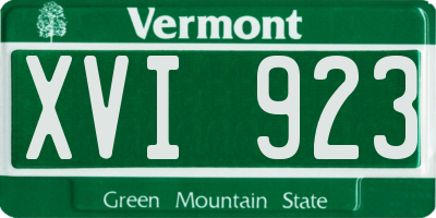 VT license plate XVI923