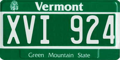 VT license plate XVI924
