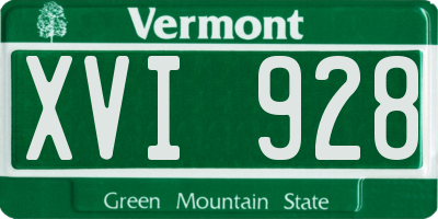 VT license plate XVI928