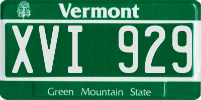 VT license plate XVI929