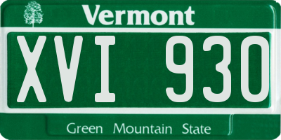 VT license plate XVI930