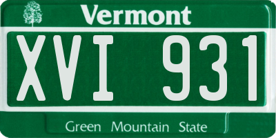 VT license plate XVI931