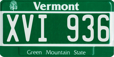 VT license plate XVI936