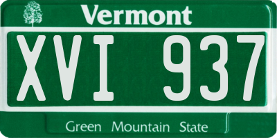 VT license plate XVI937