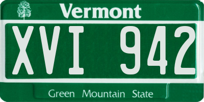 VT license plate XVI942