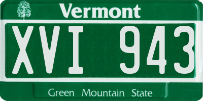 VT license plate XVI943