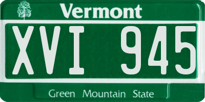 VT license plate XVI945