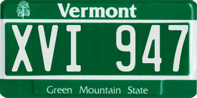 VT license plate XVI947