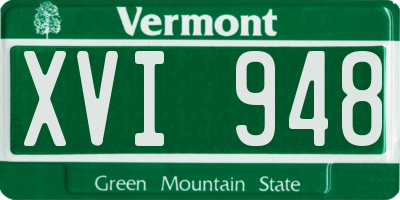 VT license plate XVI948