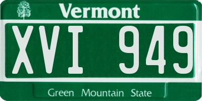 VT license plate XVI949