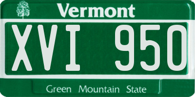 VT license plate XVI950