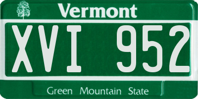 VT license plate XVI952