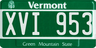 VT license plate XVI953