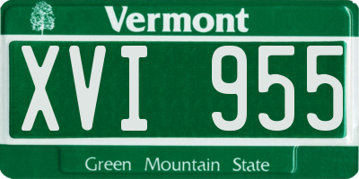 VT license plate XVI955