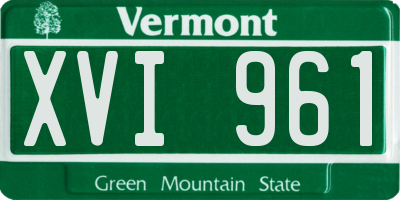 VT license plate XVI961