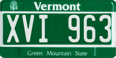 VT license plate XVI963