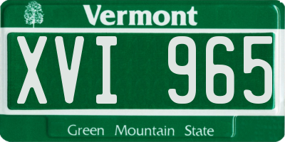 VT license plate XVI965
