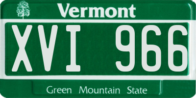 VT license plate XVI966